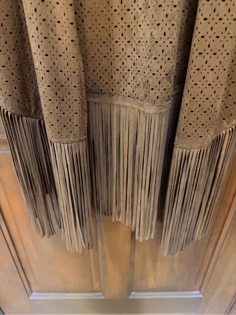 Buffalo David Bitton Camel Laser-Cut Fringe Open Front Kimono - Picture 3 of 5